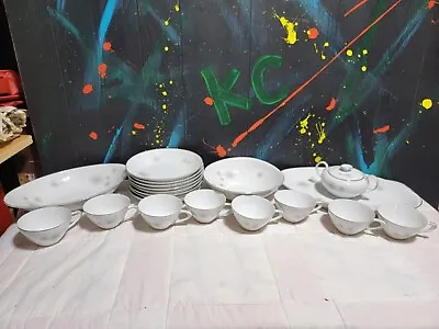 20 Piece Vintage Meito China Platinum Starburst • $125