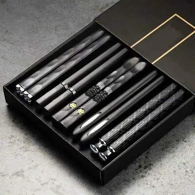 5 Pairs Alloy Steel Chopsticks Chinese Metal Sticks Chopstick Circular • $8.05