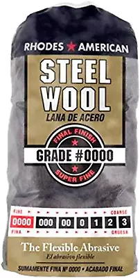 Steel Wool 12 Pad Super Fine Grade #0000 Rhodes American Final Finish DEAL!! • $8.25