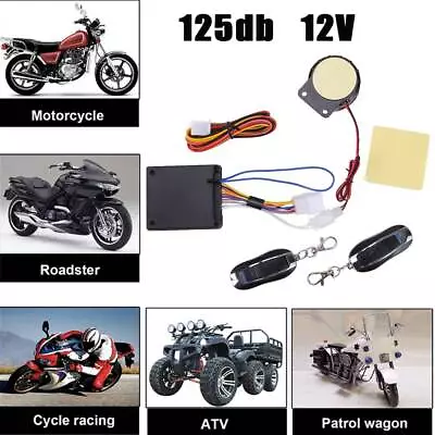 Motorcycle Bike Scooter Car Security Alarm System 12V Anti-theft 2Remote Control • $15.95