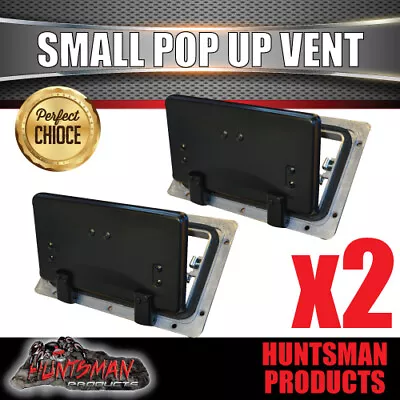 X2 Small Black Pop Up ROOF AIR VENTS Trailer Canopy Horse Float Truck Caravan • $60