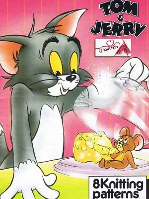 8 X  Retro Cartoon Knitting Patterns TOM & JERRY Jumpers Kids & Adults Sz 24-44  • £4.99