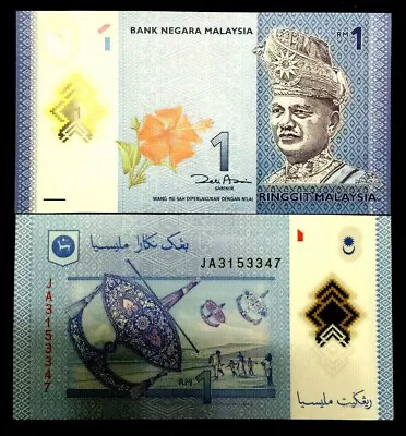 Malaysia 1 Ringgit Polymer Banknote World Paper Money UNC Currency FREE SHIPPING • $1.25