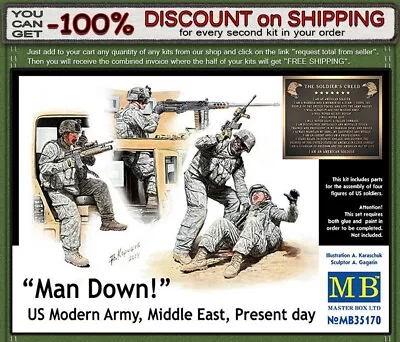 Master Box 35170  Man Down! U.S. Modern Army Middle East Present Day  1/35   • $11.65