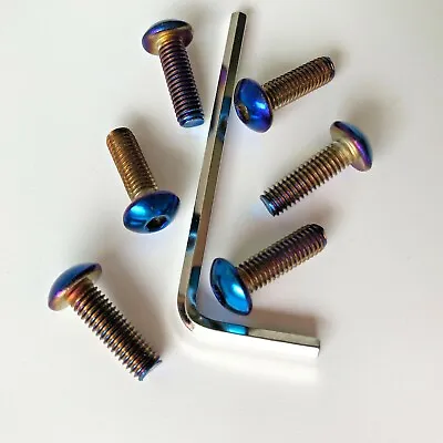 6pcs Steering Wheel Bolts Burnt Blue Screw Kit For Momo Nardi Sparco OMP NRG • $10