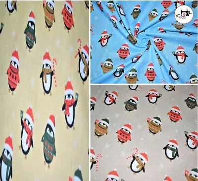 £2.89 • Buy Penguin Printed Polycotton Fabric Material 44  Wide