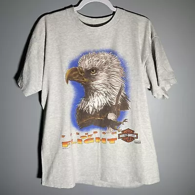 Vintage 90s Harley Davidson Eagle Motorcycle Graphic Single Stitch T Shirt Large • $39.97