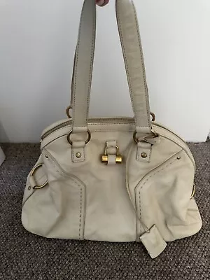 Authentic Yves Saint Laurent Rive Gauche Muse Dome Y Front Tote Bag/gold Hardwar • $50