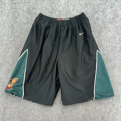 VTG Seattle Supersonics Shorts Mens Large Black Green Swoosh Logo NBA Nike 90s • $19.95