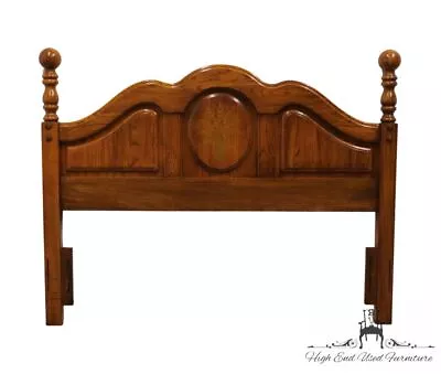 BASSETT FURNITURE Rustic Country French Style Solid Oak Queen Size Headboard ... • $791.99