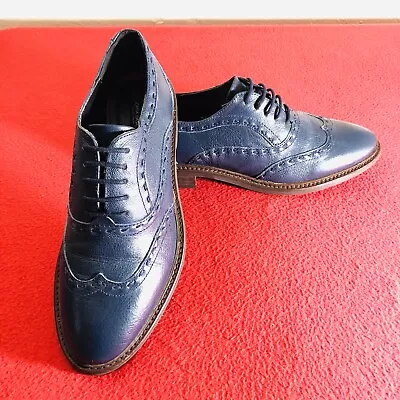 Zara Basic Collection Formal Office Casual Lace Up Oxford Brogue Shoes Women 7.5 • $28.48