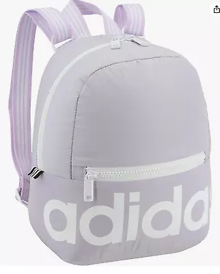 Adidas Linear Mini Backpack Small Travel Bag One Size Purple Tint/White • $49.49