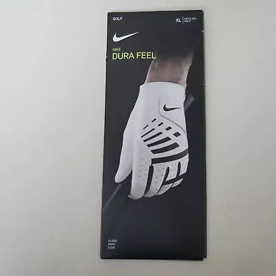 Nike Mens Dura Feel IX Right Hand Golf Glove Size XL White Black Breathable NIB • $15.20