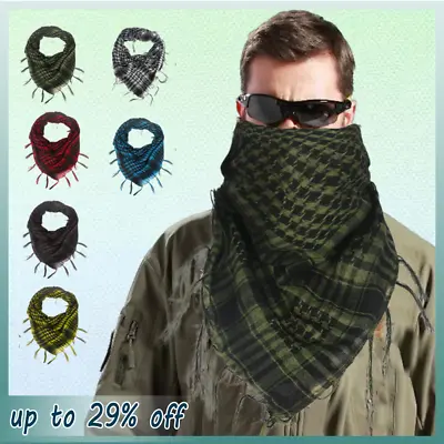 Unisex Arab Head Scarf Wrap Arafat Shemagh Keffiyeh Checkered Neck NEW • £3.65