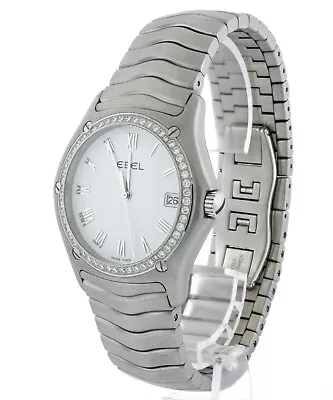 $2950 • Buy DISPLAY MODEL EBEL CLASSIC WAVE DIAMOND ROMAN NUMERALS MEN'S 37mm WATCH