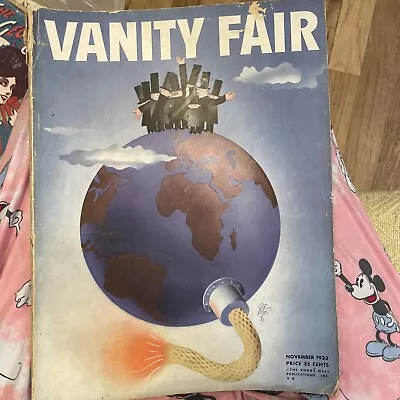 Vanity Fair November 1933 Magazine Garetto Art DISARMAMENT • $120