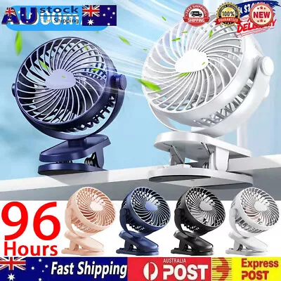 $20.29 • Buy USB Rechargeable Mini Cooling Fan Clip On Desk 3 Speeds Table Stroller Portable❤