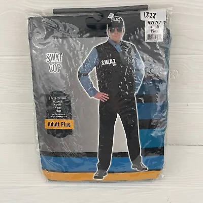 Adult SWAT Cop Officer Costume Plus Size NWT Police Outfit Halloween Prank • $26.99