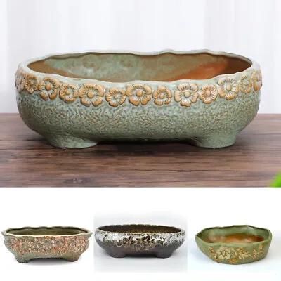 12  Old Style Ceramic Succulent Cactus Bonsai Pot Window Herbs Planter Cachepot • $59.90