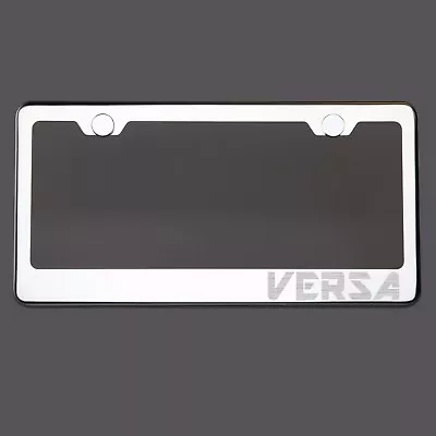 Mirror Chrome License Plate Frame VERSA Laser Engraved Metal Screw Cap • $31.99