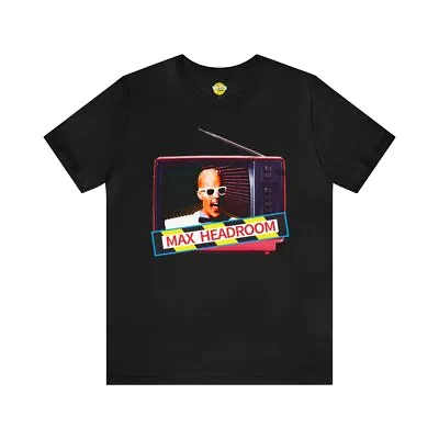 Max Headroom Retro TV Vibes Short Sleeve T-Shirt - Vintage Cyberpunk Tee • $29.94