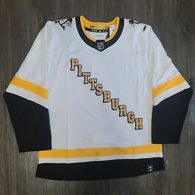 $140 • Buy NWT Adidas Pittsburgh Penguins Reverse Retro Blank Authentic Hockey Jersey 54