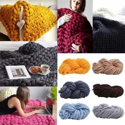 250g Chunky Wool Yarn DIY Bulky Arm Knitting Roving Crocheting Super Soft Ball • $19.39