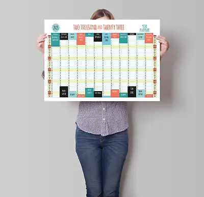 £2.99 • Buy Laminated Wall Calendar Planner Poster 2023 A1 A2 A3 A4  Free Postage