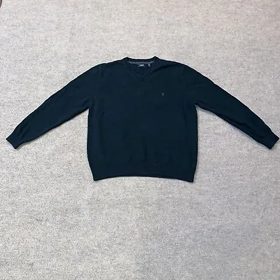 Izod Pullover V Neck Sweatshirt Green Long Sleeve Men Size 2XL XXL • $15.62
