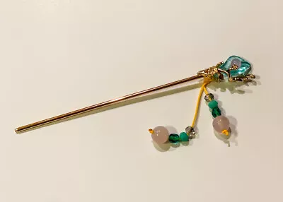 Vintage Style Chinese Japanese Kanzashi Palace Hair Stick Blue Calla Lily Flower • $12.98