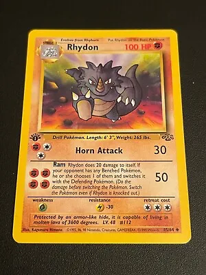 $3.99 • Buy Pokemon Tcg Rhydon 1st Edition 45/64 Jungle Nm!!