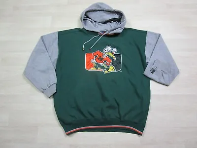 Vintage Miami Hurricanes Starter Hoodie Green Men’s Sz (XL) Pullover Sweatshirt • $51.98