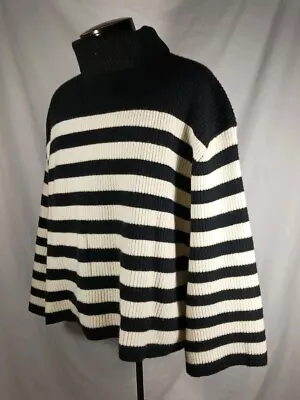 J. Crew Sweater Cowl Neck Body Style Cashmere Wool Blend Striped Women's 2XL 2X • $22.99