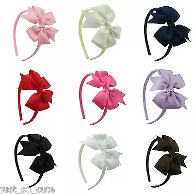 £2.49 • Buy Girls Kids Children  Alice Style Bands Headbands 3 Inch Pin Wheel Bow School Bow