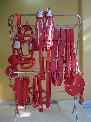 Awesome Quality Red Driving Harness For Double Horse Cart- Available 4 Sizes • $235