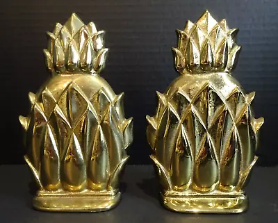 Virginia Metalcrafters Pineapple Bookends - Set Of 2 Solid Brass Newport N8-2 • $24.99