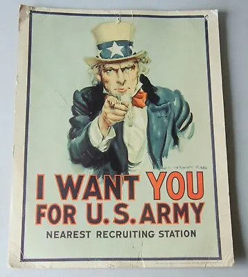  I Want You For U.S. Army  Government Recruiting Poster 1975 14  X 11  • $10