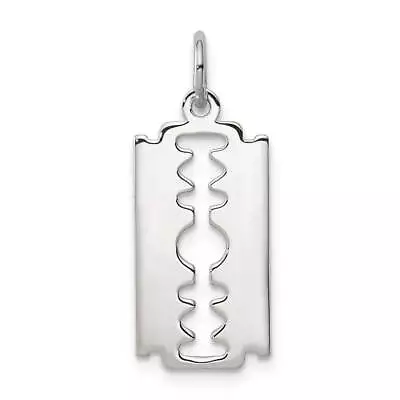 Sterling Silver Rhodium-plated Razor Blade Polished Charm 0.4 X 0.8 In • $36.93