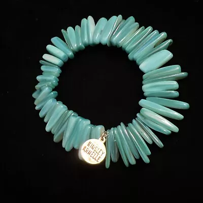 Kinsley Armelle Stretch Bracelet ~ Blue Abalone Shell Beads 6  • $14
