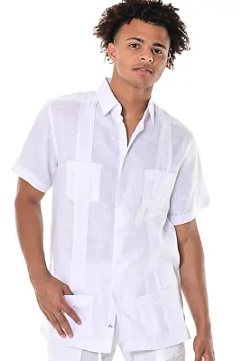 £51.67 • Buy Bohio Fancy Embroidered Guayabera Shirt For Men White Cuban (4) Pocket -MLG1272