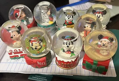 LOT Of 11 Disney JC Penney Mickey Mouse Collectible Christmas Mini Snow Globes • $35