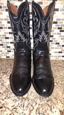 EUC Dan Post Black Calfskin Leather Cowboy Boots - US Size 16 EE (Mens) • $109.99