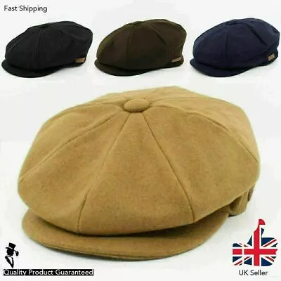 £14.98 • Buy Newsboy Wool Mix Mens Gatsby Hat 8 Panel Big Apple Peaky Blinders Paperboy Cap