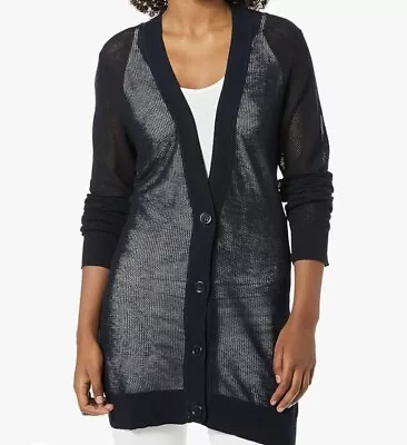 AG The Cameron Cotton & Cashmere Cardigan NWT Navy Blue • $75