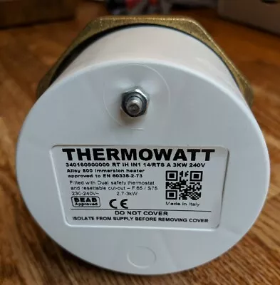 Thermowatt Alloy 800 1  3/4  3kW Immersion Heater 14  For Unvented Cylinders • £30