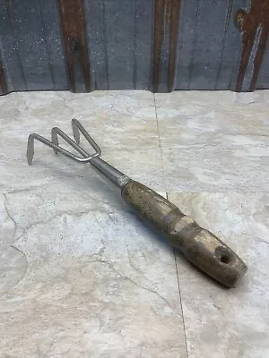 Vintage 3 Tine Garden Hand Claw Cultivator Fork Rake Dig Weed • $14.99