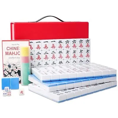 Chinese Mahjong Set X-Large Mahjong Tiles Set (Blue1.6 ) Blue Mahjong Set • $78.36