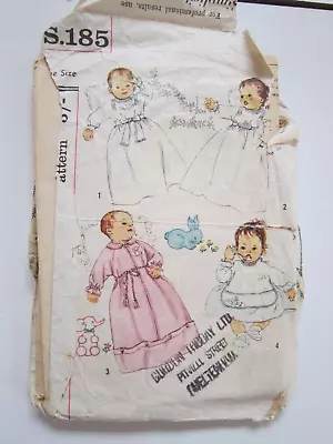 Vintage Simplicity Babies Gown Bib Sleeping Bag Sewing Pattern S185 One Size • £3