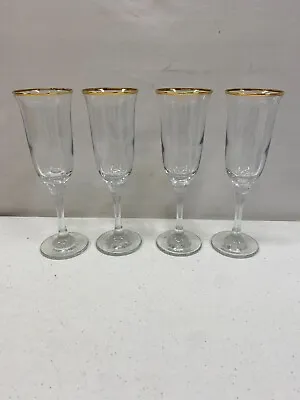 4 Gold Rimmed Water/Ice Tea/Wine Goblets • $14.95