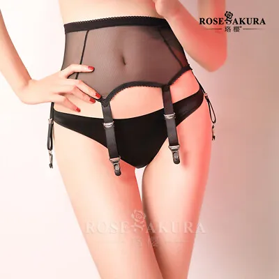 Rose Sakura Ladies Plain Color 6 Strap Suspender Belt Vintage Garter Belts #7369 • $12.99